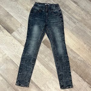 Jalate super high rise acid wash skinny jeans